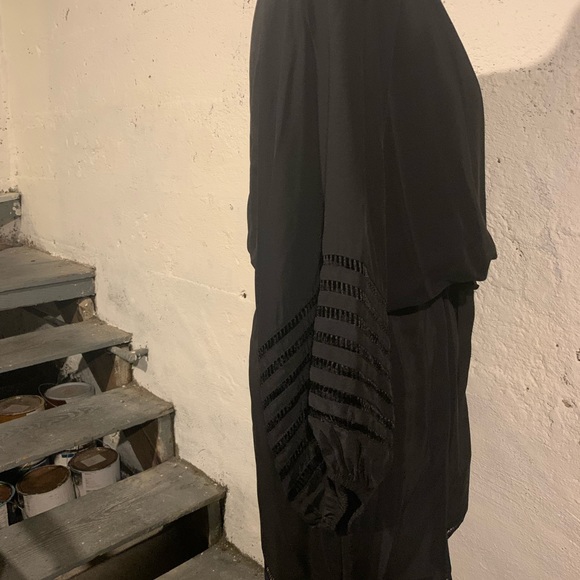 Parker belted cinched-waist dress with puff-sleeve - Picture 8 of 9